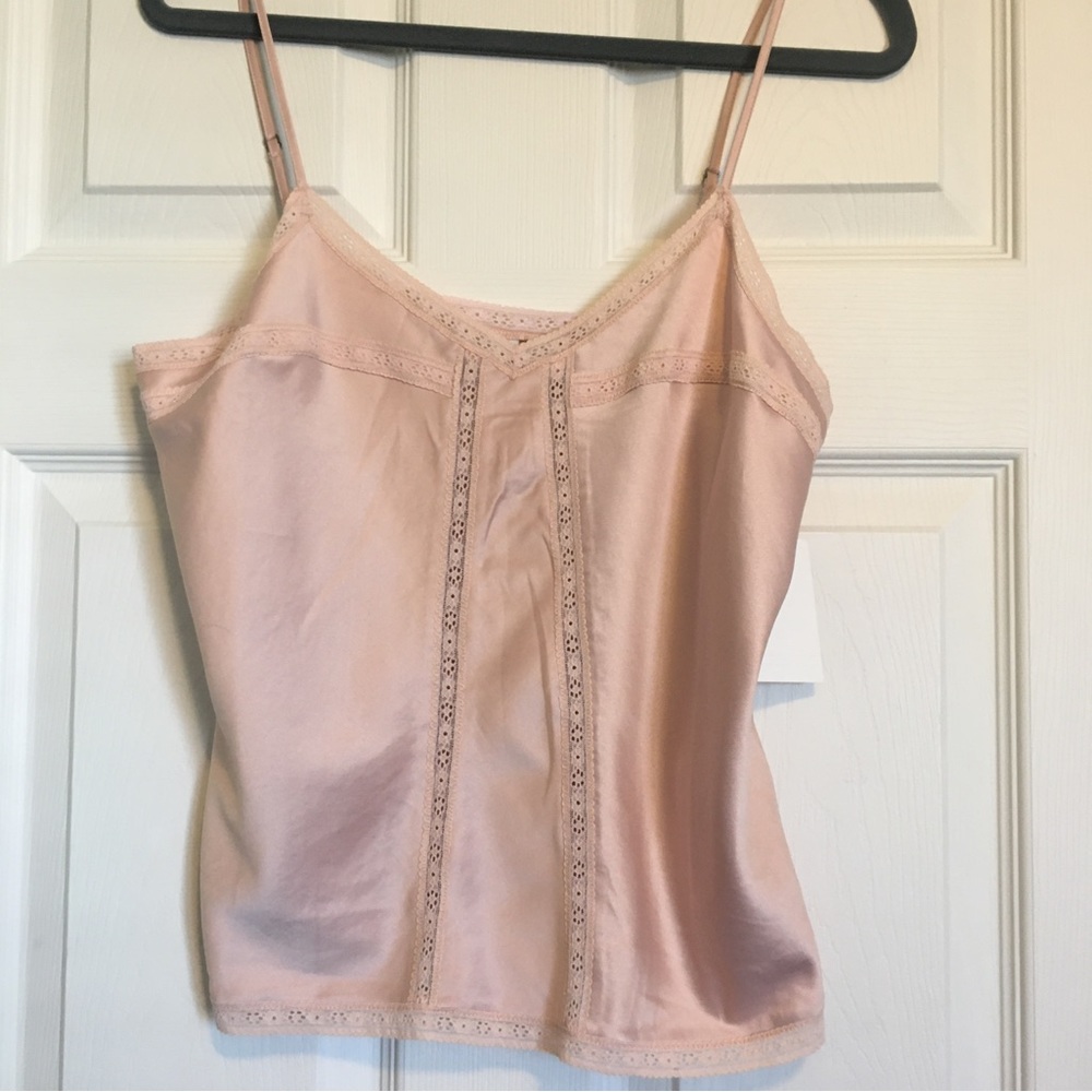 NWT Pink Silky Hinge Spaghetti Strap Camisole Top, Size XS